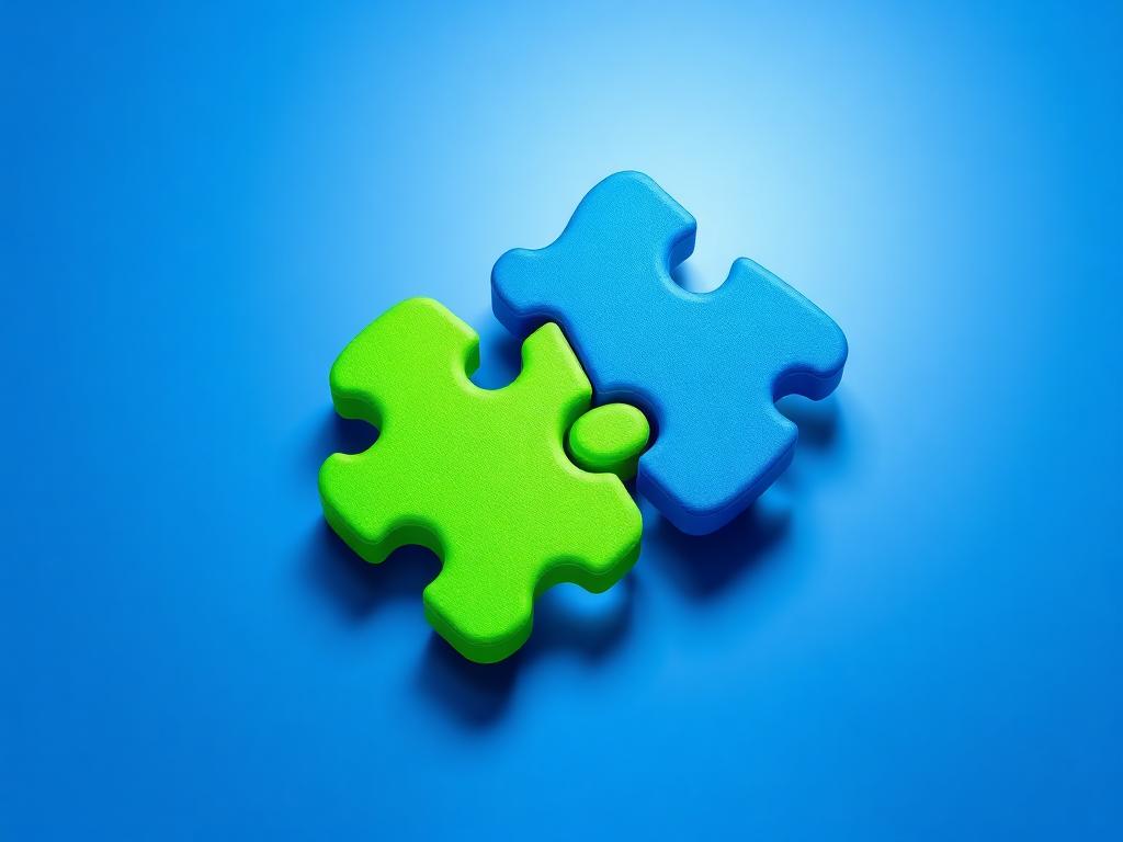 Peças de quebra-cabeça simbolizando soluções integradas e personalizadas